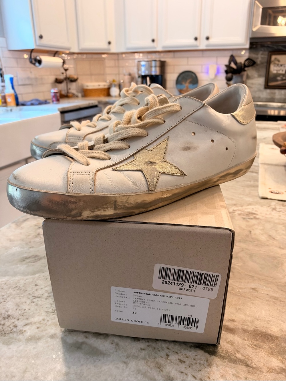 GOLDEN GOOSE SUPER STAR WHITE GOLD
